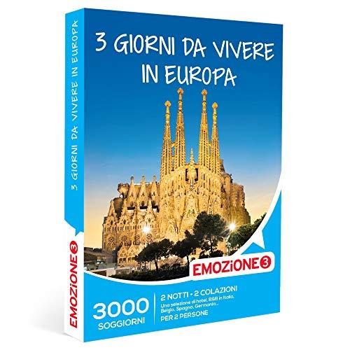Emozione3 - 3 Giorni da Vivere In Europa - Cofanetto Regalo Coppia, 2 Notti con Prima Colazione per 2 Persone, Idee Regalo Originale