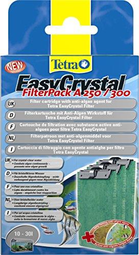 Tetra EasyCrystal A250/300 Cartuccia di filtraggio con agente antialghe per filtro, Per acquari 10 L- 30 L, Confezione da 3 Cartucce
