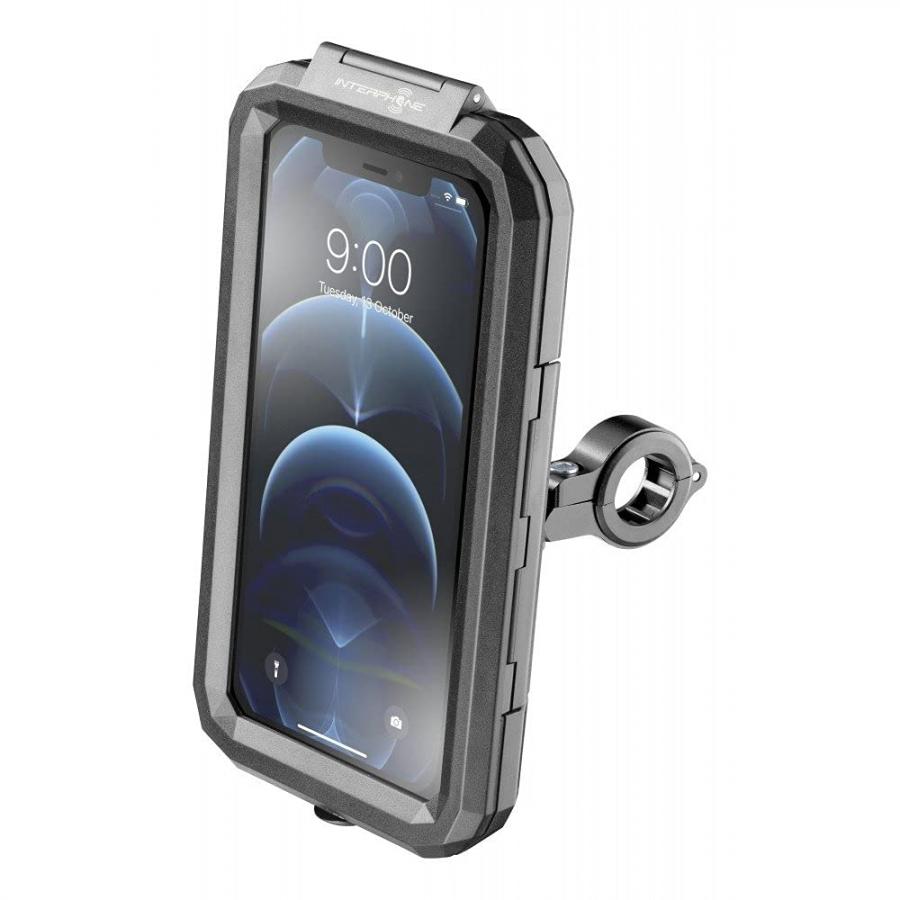 Cellularline Interphone ARMOR - UNIVERSAL CASE - Porta Cellulare Moto e Bicicletta, Resistente Acqua e Polveri con Rotazione a 360°, Porta Smartphone con ID Tocco e Viso ID Compatibile da 4,5