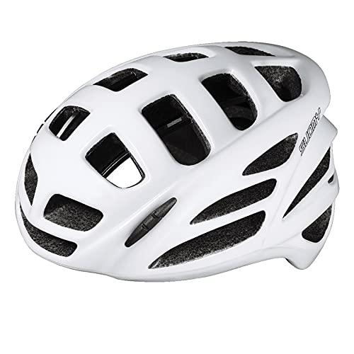 Suomy First Gun Casco da Ciclismo, Bici da Corsa, Skateboard, Regolabile, Uomo e Donna, Sistema di Sicurezza “SMART STRAP”, Certificato CE, WHITE, Taglia L (59-62CM)