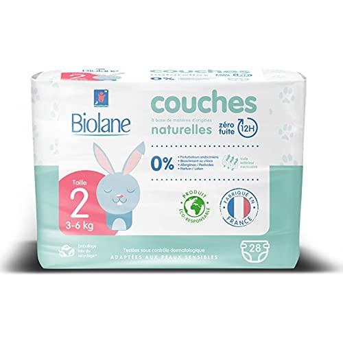 Biolane Pannolini Naturali 28 Pannolini Taglia 2 (3-6 Kg)