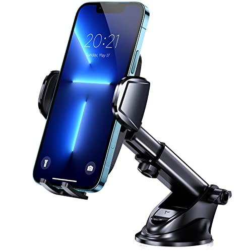 Hocerlu Porta Cellulare Auto - Super Forte Aspirazione, Tutto in Silicone Antiurto e Protezione, Vista Flessibile a 360° - Supporto Universale per Telefono Cruscotto Parabrezza