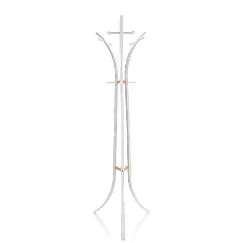 hjh OFFICE Space III 803006 - Appendiabiti in metallo e legno, altezza 176 cm, con 9 ganci