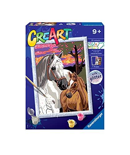 Ravensburger CreArt, Cavalli al Tramonto, Dipingere con i Numeri Bambini, Età Raccomandata 9+, Giochi Creativi, 200528