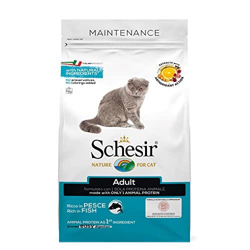 Schesir, Cibo Secco per Gatti Adulti Linea Mantenimento al Gusto Pesce, Crocchette - Formato Sacco da 1,5 Kg