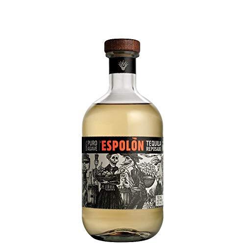 Espolon Reposado Tequila 100% Agave Messicana Invecchiata 6 Mesi, con Aromi Speziati di Caramello, Agave e Sentori di Cioccolato, 40% Vol, Bottiglia in Vetro da 70 cl