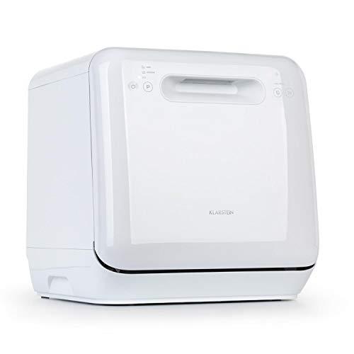 Klarstein Aquatica - Mini Lavastoviglie, Lavastoviglie Piccola, Portatile, 2 Coperti, 125 kWh/Anno, Posizionamento Libero, Lavaggio a 360°, 3 Programmi, Touch Control, Consumo Idrico: 5 L, Bianco