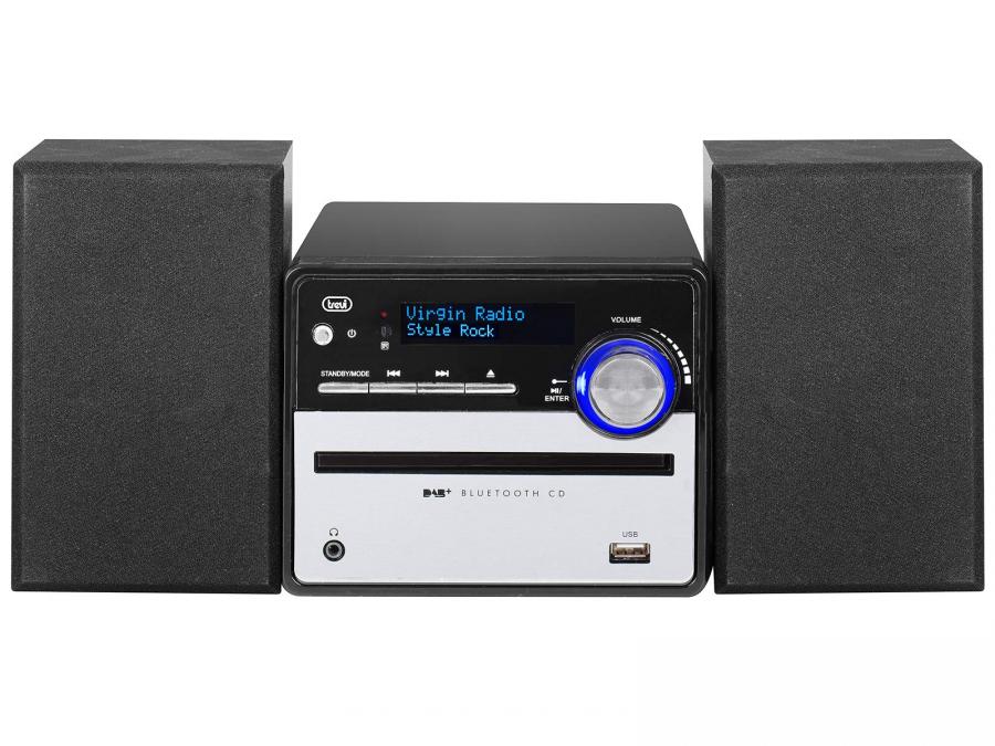 Trevi HCX 10D6 DAB Stereo Hi-Fi con Ricevitore Digitale DAB/DAB+, Display Alfanumerico LCD, Bluetooth, CD, Mp3, USB, AUX-IN, Auto-Memory, Orologio, Telecomando Full Function