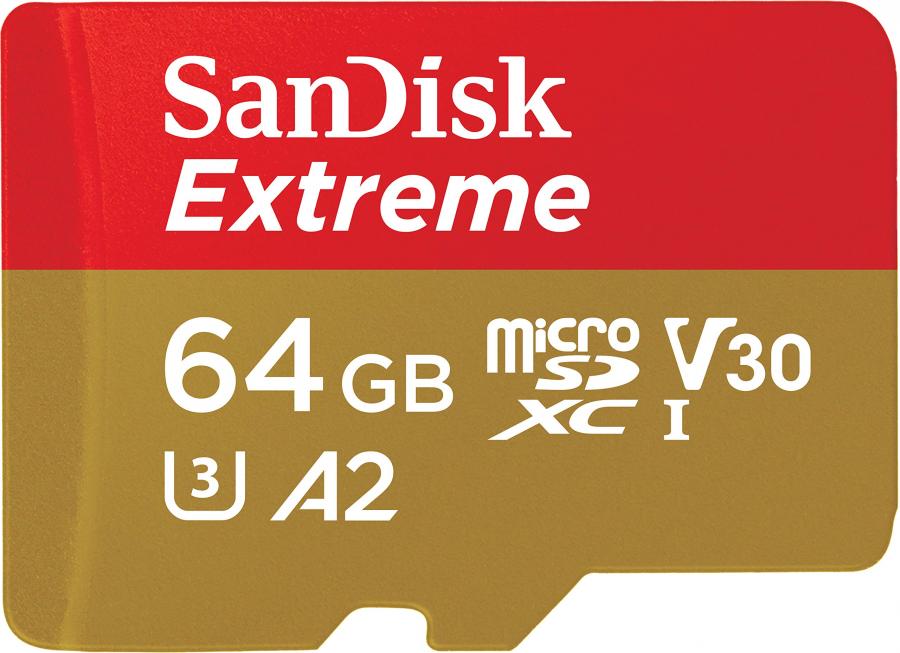 SanDisk Scheda microSDXC Extreme da 64 GB + adattatore SD + RescuePRO Deluxe, fino a 170 MB/s, con prestazioni app A2, UHS-I, Class, 10, U3, V30
