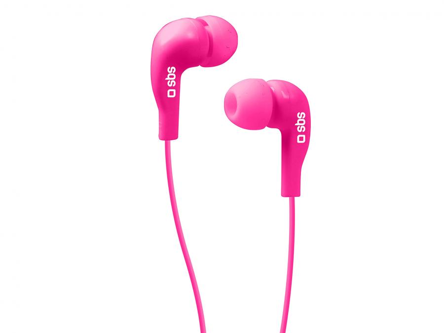 SBS TEINEARPL Auricolare in-Ear con Tasto alla Risposta, Jack 3.5 mm, Rosa, Taglia Unica