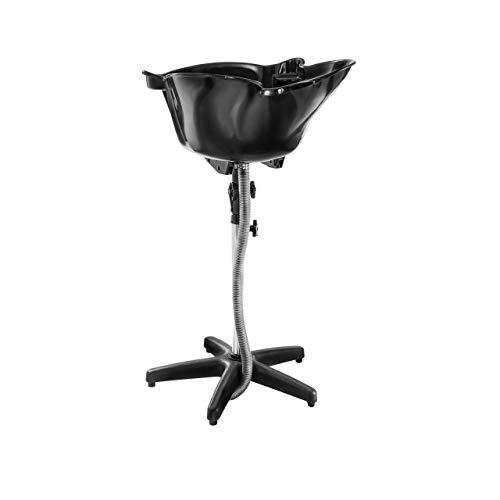 Physa OLBIA Lavatesta Parrucchiere Portatile Professionale (Lunghezza Tubo 1,5 m, Dimensioni del Lavandino 50 x 48 x 27 cm, Angolo di Rotazione 180°) Nero