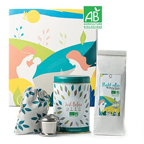 ORIGEENS COFANETTO INFUSI BIO MATERNITÀ | Idea regalo donna incinta e neo mamma | Tisana gravidanza / Post Partum + Tisana allattamento + Infusore
