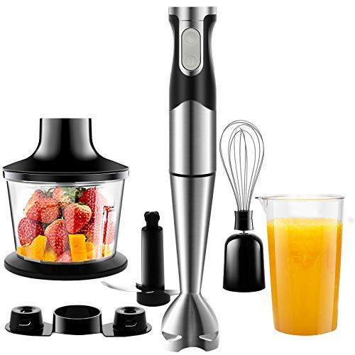 Frullatore Immersione 1200W 6 in 1 frullatore multifunzionale con Acciao Inossidabile 304 Frusta Elettrica Tritatutto con Turbo Presa Antiscivolo Minipimer Velocità regolabile Mixer Cucina