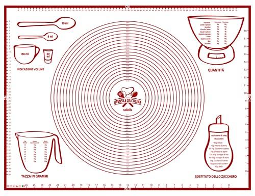 Spianatoia per Impastare 80x60 Disegno Italiano Misure in CM - Tappetino da  Forno in Silicone Riutilizzabile Antiaderente Resistente al calore Tappeto  da Cucina per Pasta fatta in Casa Pasticceria