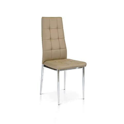 Milani Home s.r.l.s. Sedia per Sala da Pranzo, Cucina Elegante di Design Moderno in Ecopelle E Metallo Stile Contemporaneo, Cm 51x41x98 H