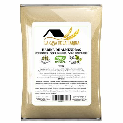 Farina di Mandorle 1kg | PREMIUM | Senza glutine | Adatta per diete Keto (carboidrati 5,4 g x 100 g) | Adatta per Vegani | 100% naturale | farina di mandorle keto | farina di mandorle finissima