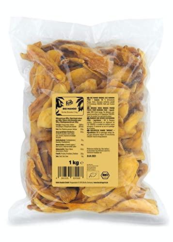 KoRo - Mango essiccato bio 1 kg - mango disidratato senza zucchero, biologico, frutta essiccata a fettine, senza conservanti e senza additivi, vegan e senza glutine