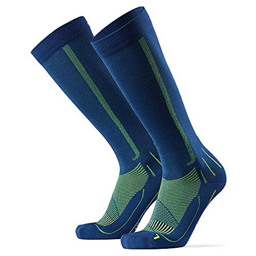 DANISH ENDURANCE Calze a Compressione Graduata 1 Paio (Blu/Giallo Fluo/, EU 43-47)