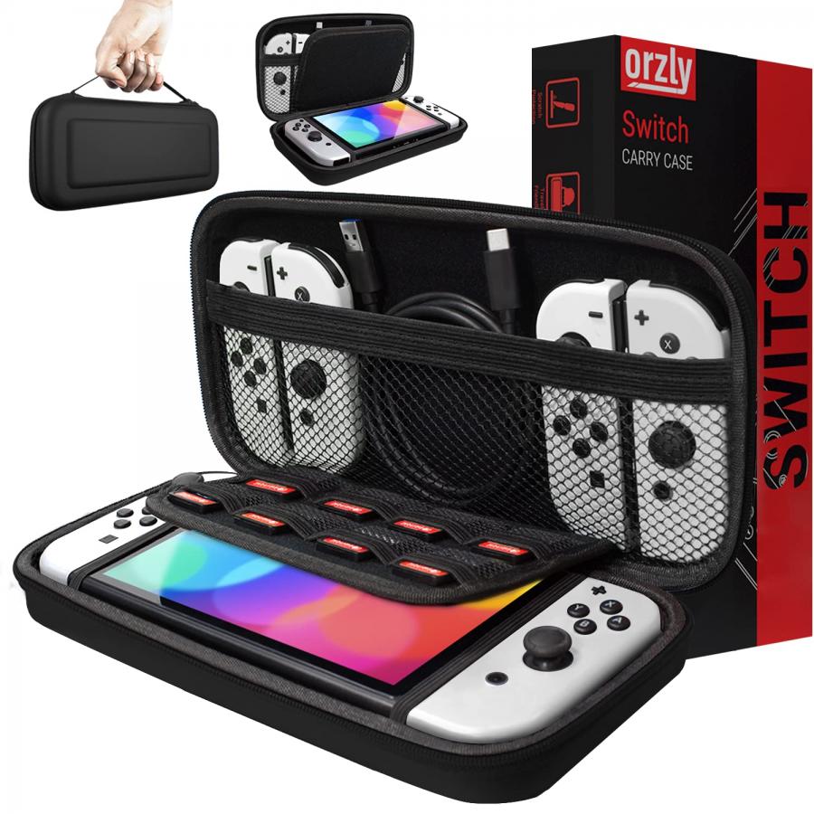 Orzly Custodia da Viaggio Nintendo Switch - Guscio Protettivo Portatile per Console e Accessori del Nintendo Switch - Nero