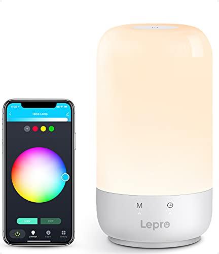 Lepro Lampada da Comodino Touch Intelligente WiFi, Compatibile con Alexa e  Google Home, Luce Notturna 16 Milioni Colori RGB e Bianco Dimmerabile,  Lampada da Tavolo Smart Controllo da APP e Voce
