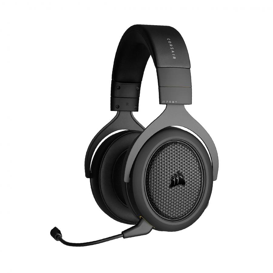 Corsair HS70 BLUETOOTH Cuffie da Gioco Multipiattaforma, Audio del gioco e Discussione in simultanea, compatibile con molti dispositivi, auricolari regolabili imbottiti con moschettone,Nero