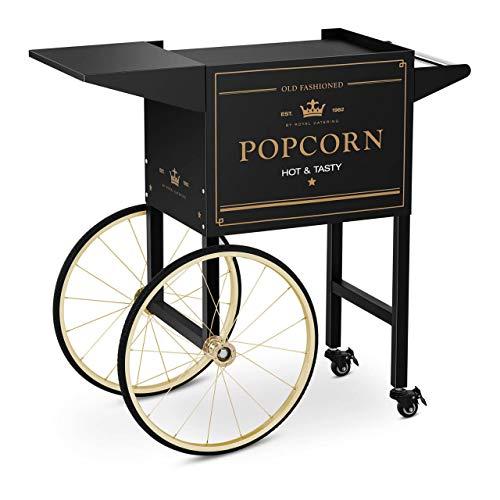 Royal Catering Carretto Per Macchina Per Pop Corn Carrello Pop-Corn RCPT-BGWG-1 (Nero/Oro, 94 cm, 4 ruote)