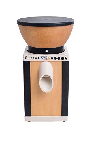 Komo KoMoMio Schwarz Macinino per Cereali, Cassa in Vero Legno e Imbuto in faggio Massiccio, Nero, 16,5 x 16 x 37,5 cm