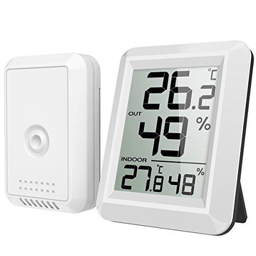 Bianco Notifica di Avviso e Esportazione Dati Sensore Wireless Monitor Temperatura Umidità Tramite APP per IOS/Android Brifit Termometro Bluetooth Interni Termometro Igrometro Digitale per Casa 