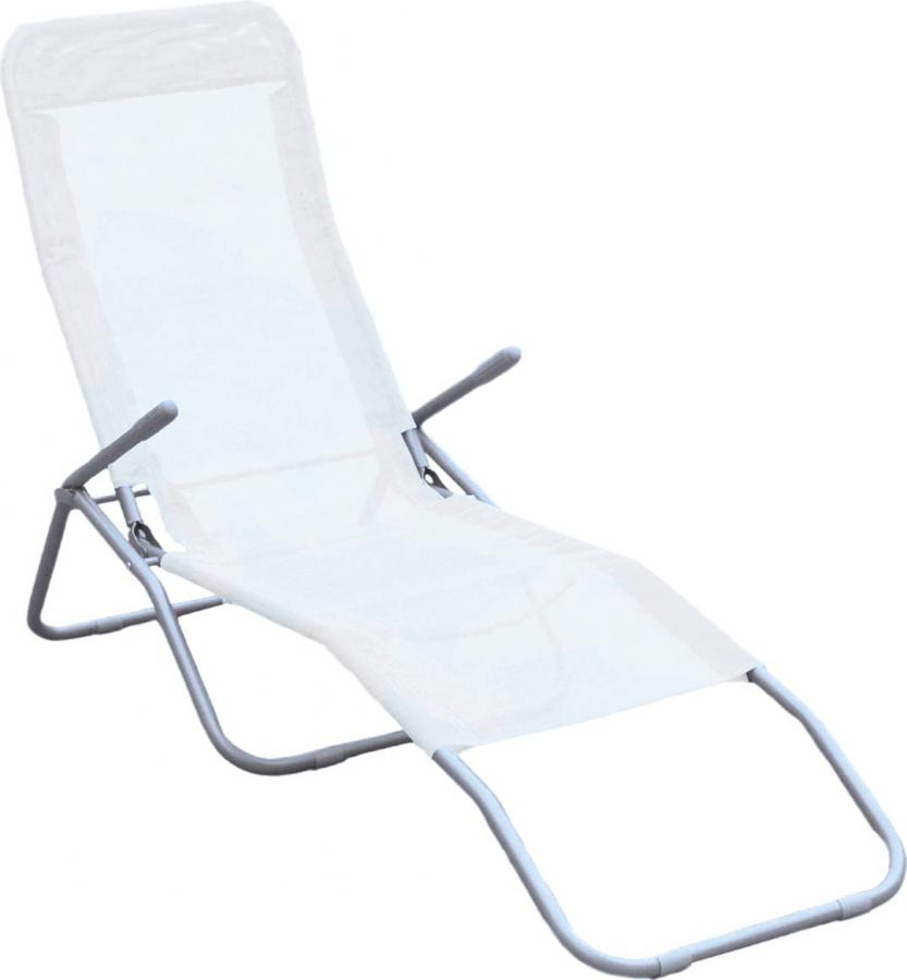 Sedia a sdraio basculante in acciaio lettino da spiaggia mare colore Bianco - S1621008 Formentera