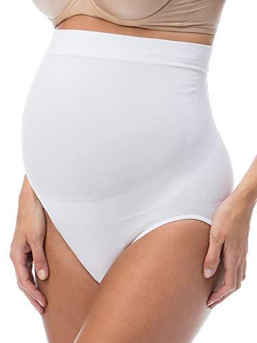 RelaxMaternity 5100 (Bianco, S) Slip Premaman Cotone con Sostegno Addome Guaina Gravidanza