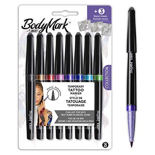 BIC BodyMark 3 Pe TG. 5 Pennarelli per Tatuaggi Temporanei Trucco Halloween BIC 