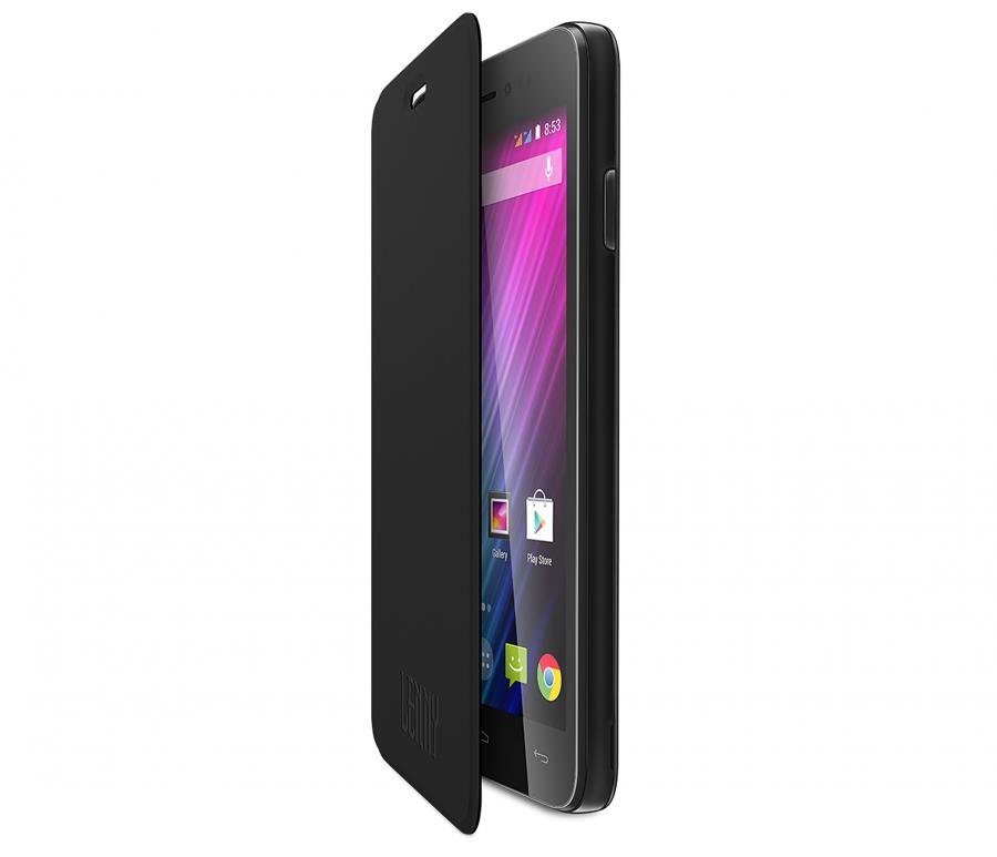 Wiko Custodia Folio con Flip Cover per Lenny, Nero