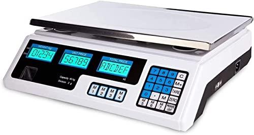 BILANCIA ELETTRONICA PROFESSIONALE DA BANCO DIGITALE 40 KG DOPPIO DISPLAY