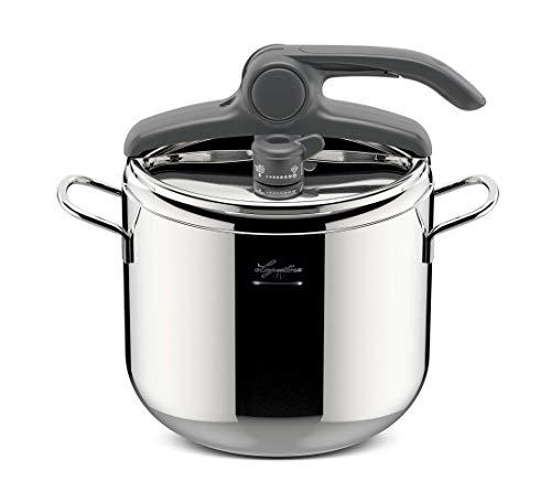Lagostina Irradial Control Lagoeasy'UP Pentola a Pressione 7 L in Acciaio Inox 18/10 Ø 22 cm, Pentola Induzione e Gas, Coperchio con Apertura Facilitata, Fondo Irradial Plus Triplo Strato