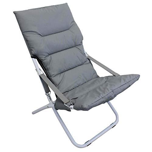 Milani Home s.r.l.s. Sdraio Pieghevole in Oxford Grigio per Campeggio Spiaggia Mare Piscina Giardino