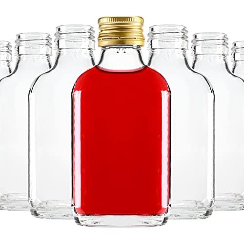 Mini Bottiglie Vetro - Bottiglie di Vetro - Bottiglie Vetro Con Tappo - Bottigliette  Vetro Bomboniere (100, 100 ml)