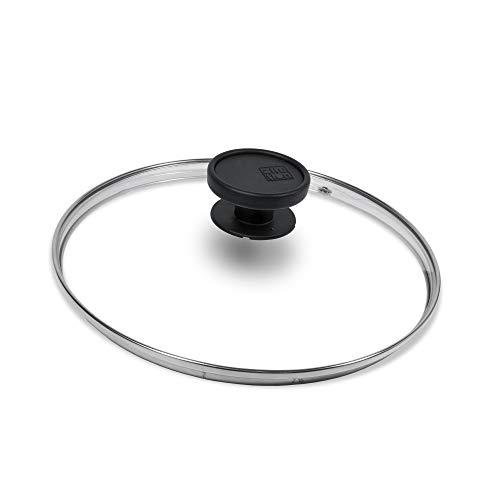 ALLUFLON Coperchio Vetro Bordo Inox, 32 cm