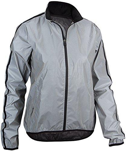 Avento - Giacca da corsa da donna leggera, impermeabile e traspirante, Donna, Giacca da corsa, 74RB, argento, 36