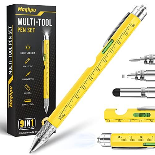 Maqhpu Regalo Uomo, Penna Regalo Multifunzione 9 IN 1, Idee Regalo Uomo Compleanno, Gadget Idee Regalo Uomo Originale, Regali per Papà/Lui, Regalo Festa del Papà, Regali Natale Uomo