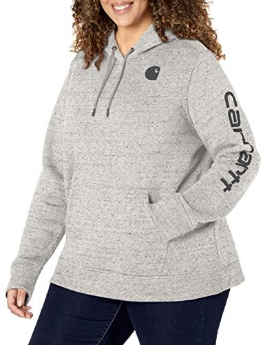 Carhartt Clarksburg Graphic Sleeve Pullover Sweatshirt, Asphalt Heather NEP, M Donna