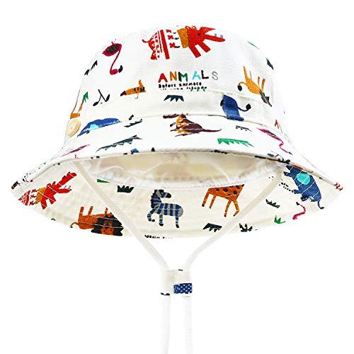 DRESHOW Unisex Bambino Secchio Regolabile Protezione Del Sole Cappello per Neonata Ragazza Ragazzo Neonato Bambini Bambino Pieghevole Cappelli da Sole da Spiaggia UPF 50+