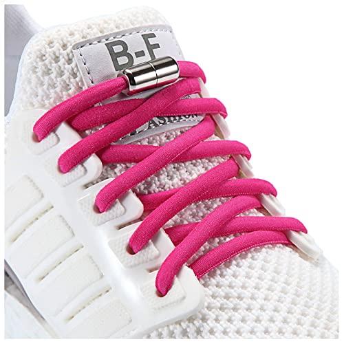 2 Paia Elastici Lacci Delle Scarpe Lacci Senza Nodo in Metallo per Tutti Gli Adulti e i Bambini No Tie Lacci in Gomma Elastica per Scarpe da Ginnastica Scarpe da Corsa Scarpe Casual