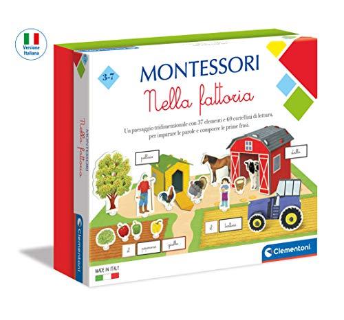 Clementoni 16267, Montessori, Nella Fattoria, Made in Italy, Gioco Montessori 3 anni, Gioco Educativo Metodo Montessoriano (Versione in Italiano), Gioco per Imparare a Scrivere