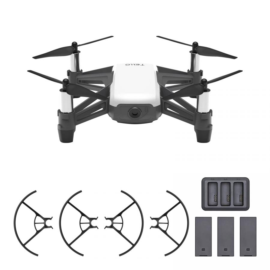 Dji Ryze Tello Mini Drone Ottimo per Creare Video con Ez Shots, Occhiali Vr e Compatibilità con Controller di Gioco, Trasmissione HD a 720P e Raggio di 100 Metri, Edizione Boost