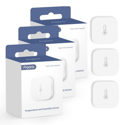 Aqara Sensore di Temperatura e Umidità 3-Pack, Richiede un hub Aqara,  Zigbee, per il Monitoraggio Remoto e la Domotica, Igrometro Termometro  Wireless, Compatibile con Apple HomeKit, Alexa, IFTTT