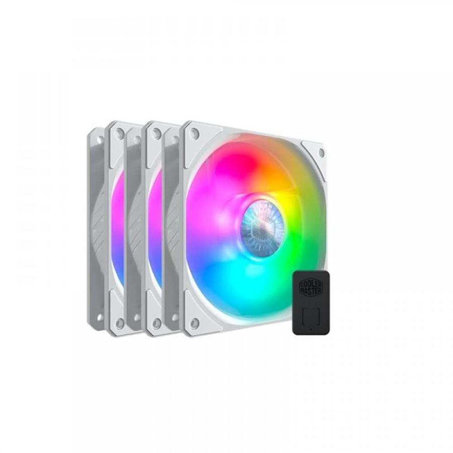Cooler Master SickleFlow 120 V2 ARGB White Edition 3N1 Pack - Controller incluso, lame traslucide del bilanciamento dell'aria, 62 CFM, 2,5 mmH2O, da 8 a 27 dBA - ARGB, 3N1 ARGB LED
