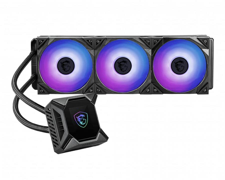 MSI MPG CORELIQUID K360 AIO CPU Dissipatore Liquido - Pompa LCD con ventola 60mm, 3x 120mm ARGB TORX FAN 4.0, tubi anti-perdita, GI Cooling e supporto Mystic Light, socket AMD, Intel compatibile