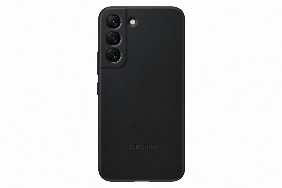 Samsung Leather Cover custodia in pelle per Galaxy S22, Nero