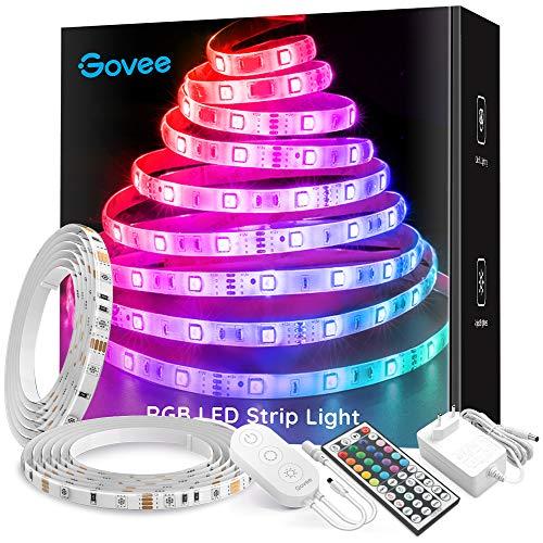 Govee Striscia LED RGB 10M, Cambiamento di Colore Kit Completo con 44 Tasti  Telecomando IR & Alimentatore Led Strip Illuminazione per Giardino, Bar,  Festa