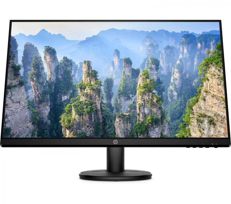 HP - PC V27e Monitor, Schermo IPS Full HD, 27, 1920 x 1080, Micro-Edge, Antiriflesso, Tempo di Risposta 5 ms, angolo di visione di 178°, Comandi su Schermo, Reclinabile, modalità Low Blue Light, Nero
